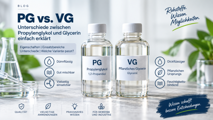 PG vs. VG – Unterschiede zwischen Propylenglykol und Glycerin einfach erklärt - PG vs. VG: Unterschied zwischen Propylenglykol und Glycerin