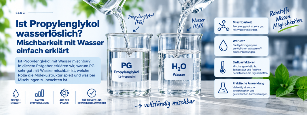 Ist Propylenglykol wasserlöslich? Mischbarkeit mit Wasser einfach erklärt - Ist Propylenglykol wasserlöslich? Mischbarkeit einfach erklärt