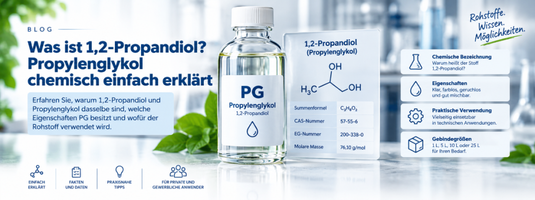 Was ist 1,2-Propandiol? Propylenglykol chemisch einfach erklärt - Was ist 1,2-Propandiol? Propylenglykol einfach erklärt
