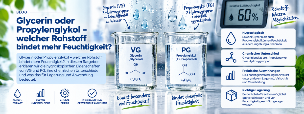 Glycerin oder Propylenglykol – welcher Rohstoff bindet...