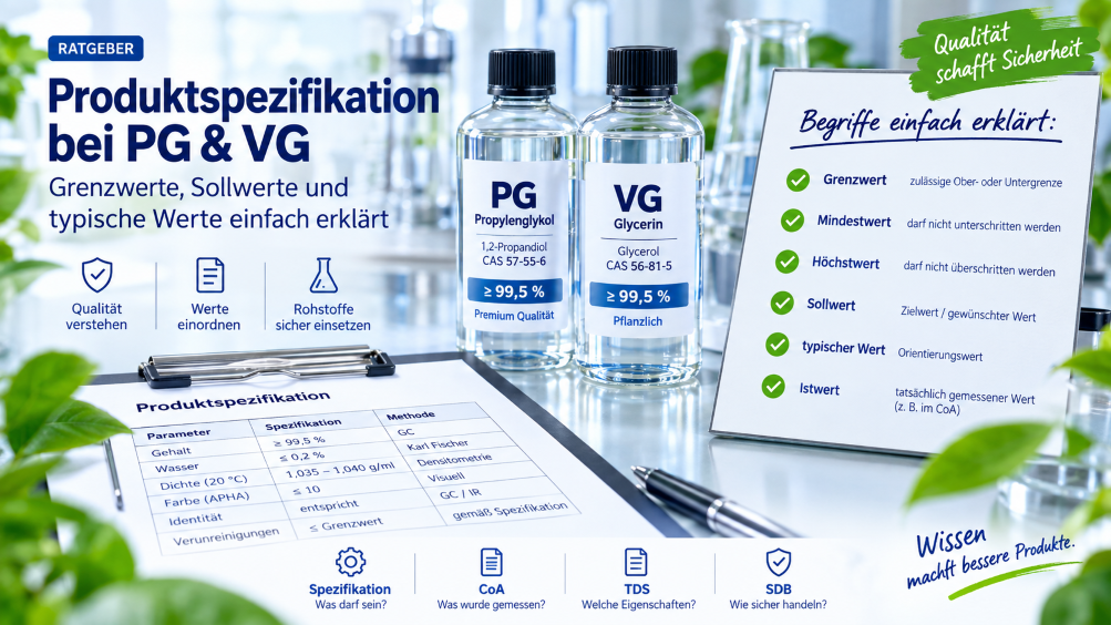 Produktspezifikation bei Propylenglykol und Glycerin –...