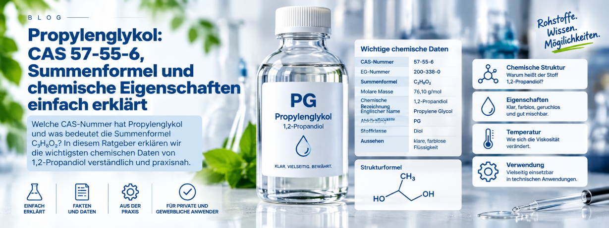 Propylenglykol CAS 57-55-6 – Summenformel C3H8O2 und...