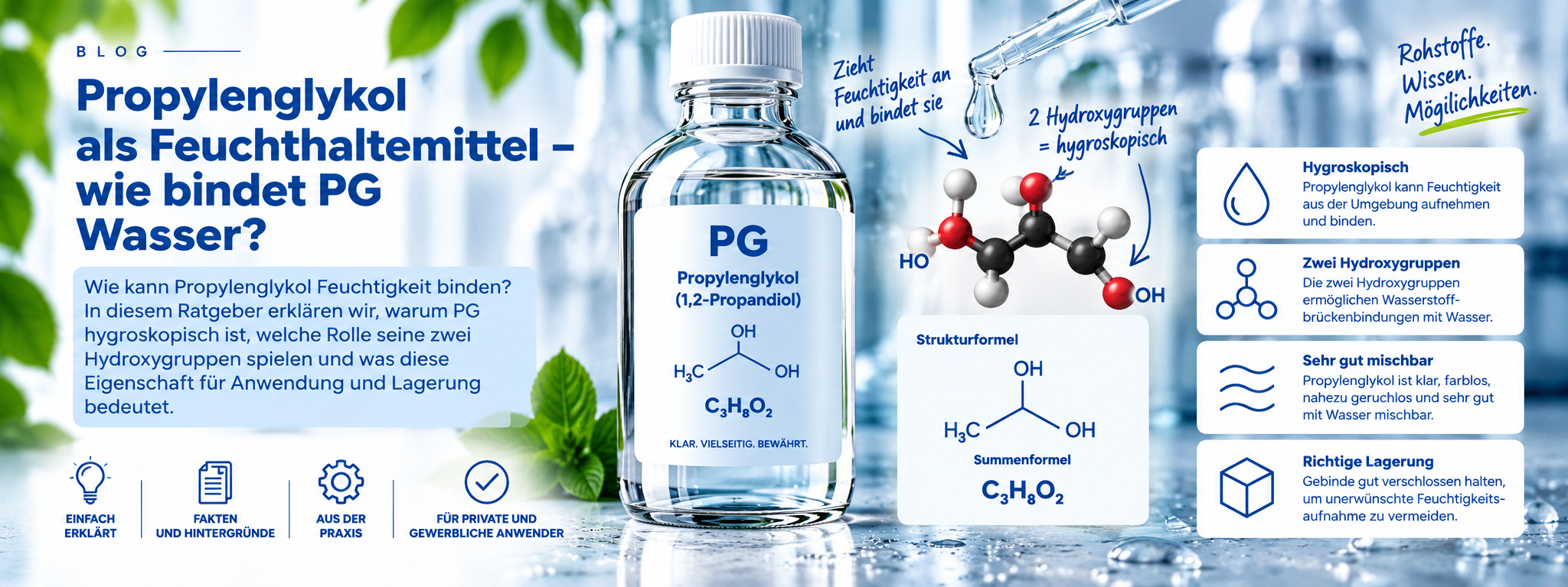 Propylenglykol als Feuchthaltemittel – wie PG Wasser und...
